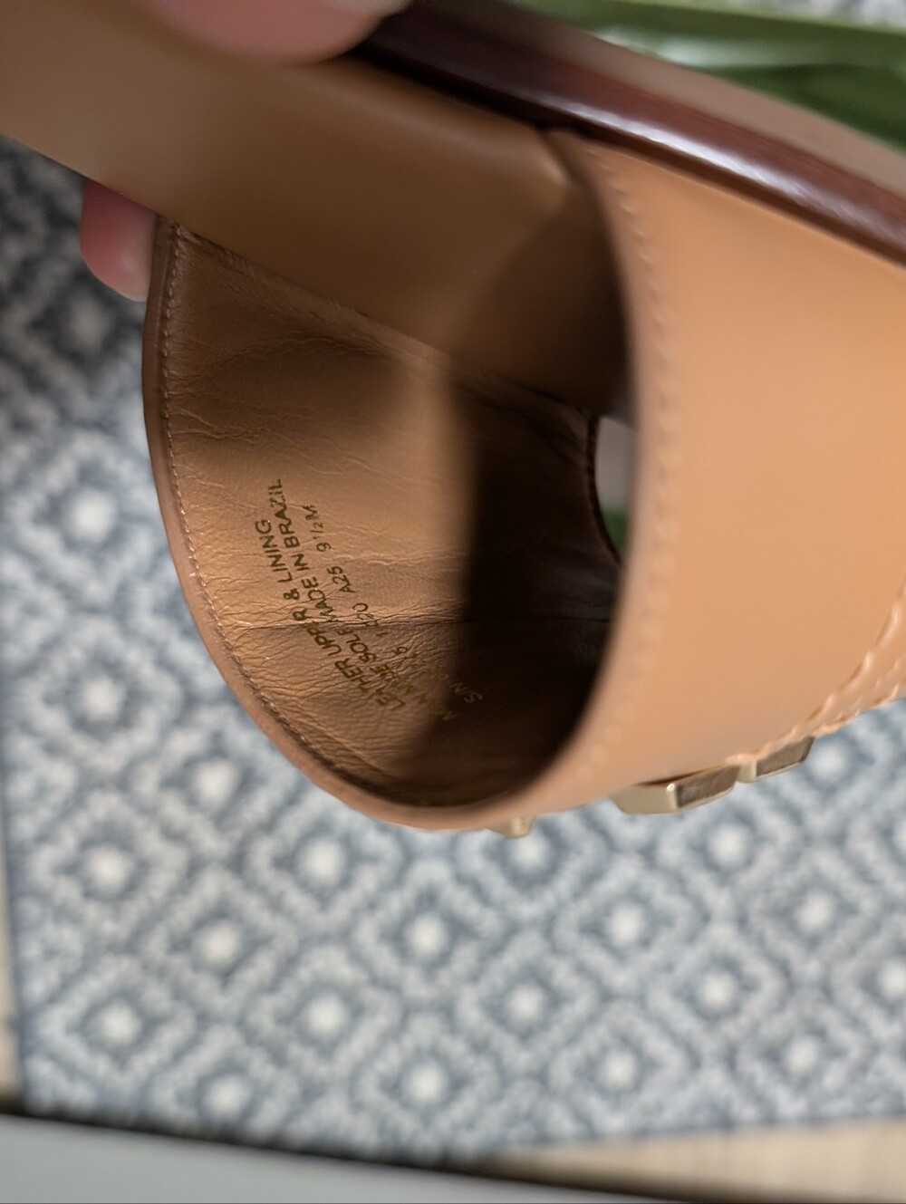 Tory Burch Eleanor Slide Sandal,Size 9.5 | Tan Bourbon Leather|Gold Hardware NWT - Picture 5 of 8